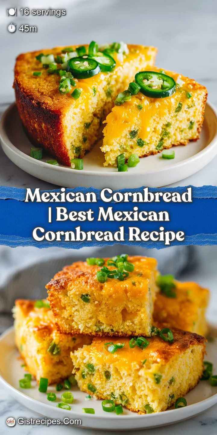 Close-up of a crumbly yellow corn cake with visible bits of roasted green chiles and a glistening buttery surface.