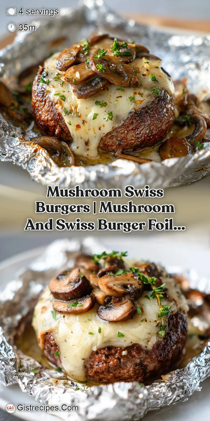Macro shot of gooey melted cheese cascading over savory brown mushrooms and a juicy, seared beef patty.