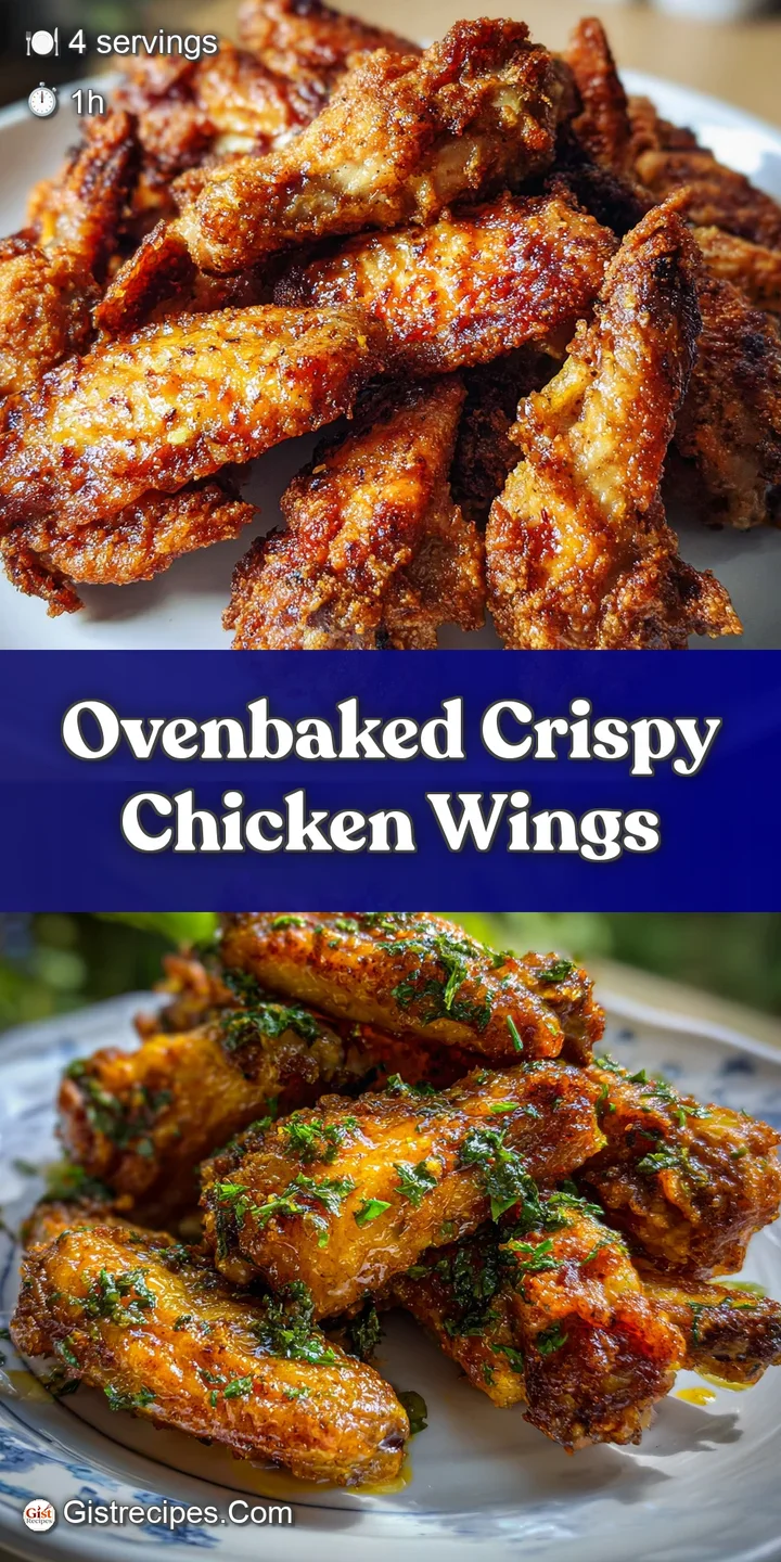 Close-up of a single baked chicken wing with blistered, crackling skin. Visible juicy meat and tempting golden-brown perfe...