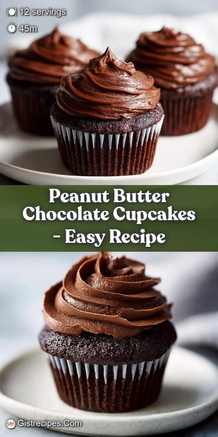 Close-up of a rich chocolate cupcake, peanut butter frosting glistening, topped with crushed nuts, inviting a bite.