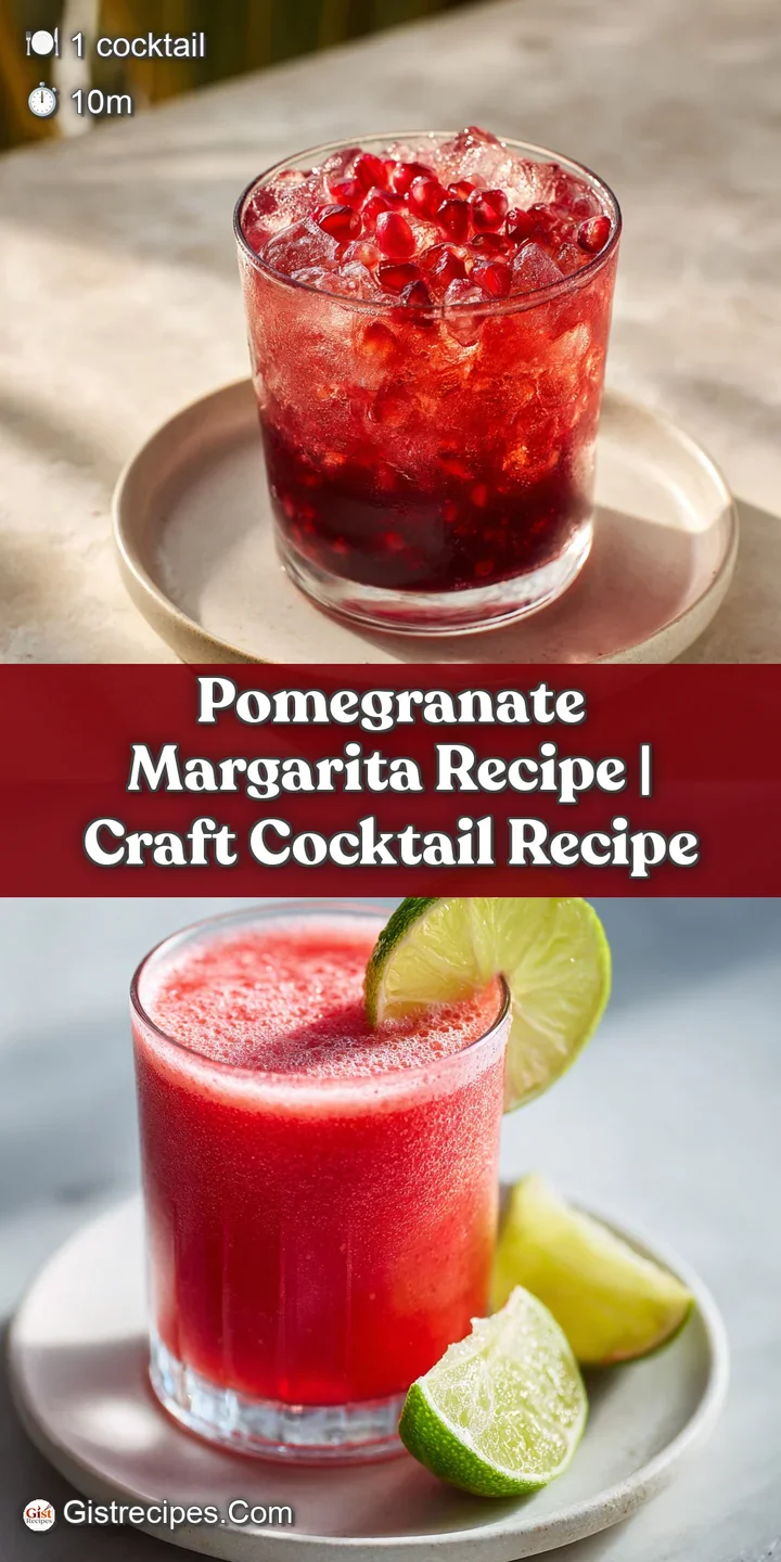 Close-up of a ruby red pomegranate margarita; glistening condensation, coarse salt, inviting and thirst-quenching.