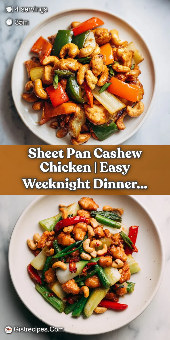 Close-up of glistening, sticky ginger-glazed chicken chunks with toasted cashews and bright green herbs.