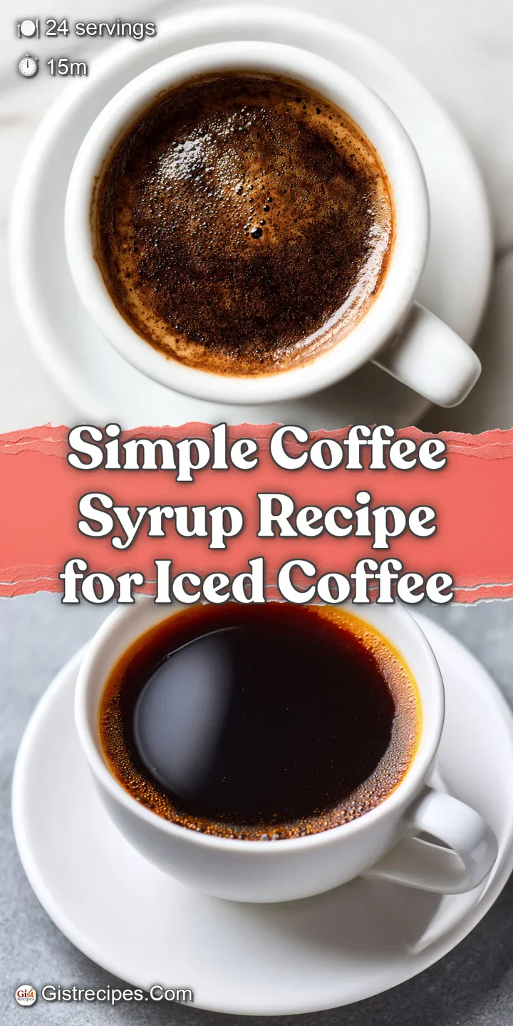 Close-up of rich, dark coffee syrup clinging to a spoon, hinting at its sweet, intense aroma and smooth, flowing consistency.