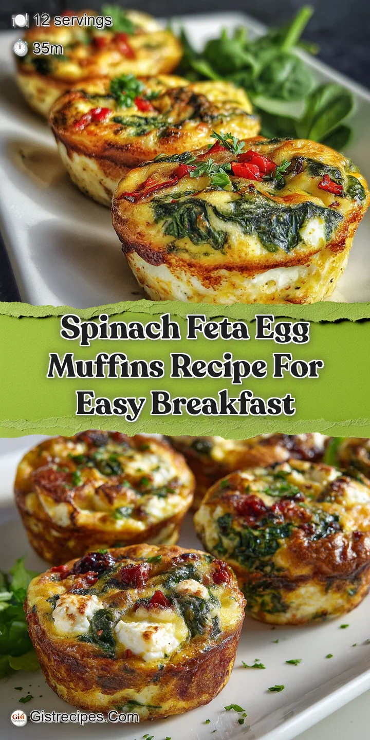 Close-up of a warm spinach feta egg muffin with visible spinach leaves and melted feta, hinting at a savory, satisfying bite.