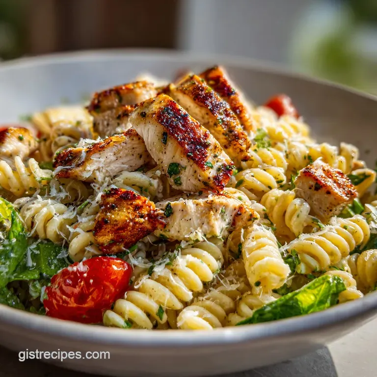 Caesar Pasta Salad: Healthy Chicken Twist