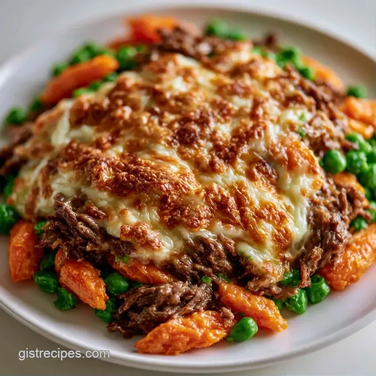 A creamy scoop of melted cheese and pasta served on a white plate, garnished with chopped parsley and black pepper.