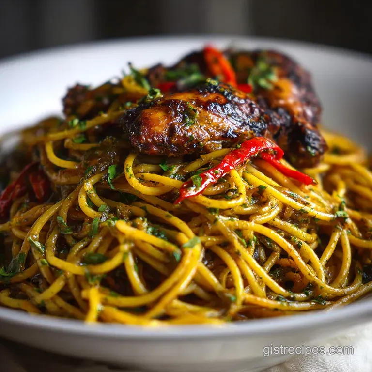 Creamy Rasta Pasta Recipe with Jerk Chicken