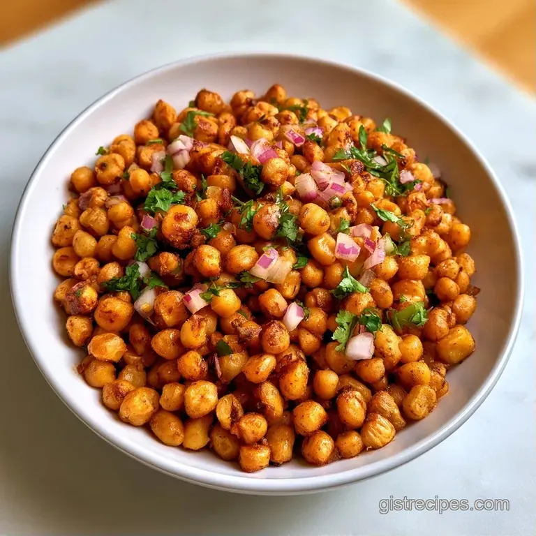 Vibrant yellow corn kernels mixed with diced red onion and pomegranate seeds served in a white ceramic bowl.