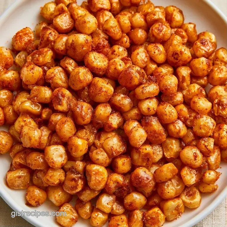 Toasted golden corn kernels served in minimal white bowls on a dark slate tray with a side of creamy herb dip.