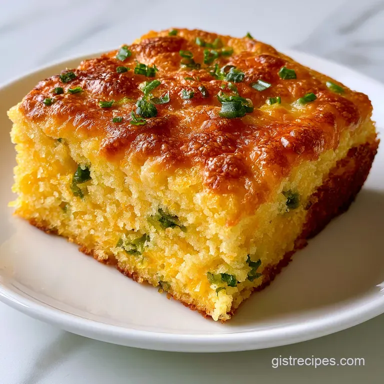 A thick slice of golden-yellow cornbread on a ceramic plate, topped with melting butter and fresh green cilantro.