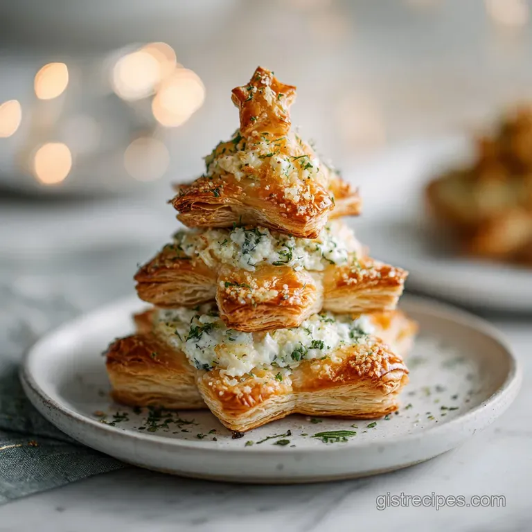 Garlic and Herb Christmas Appetizer: Savory Puff Pastry Tree