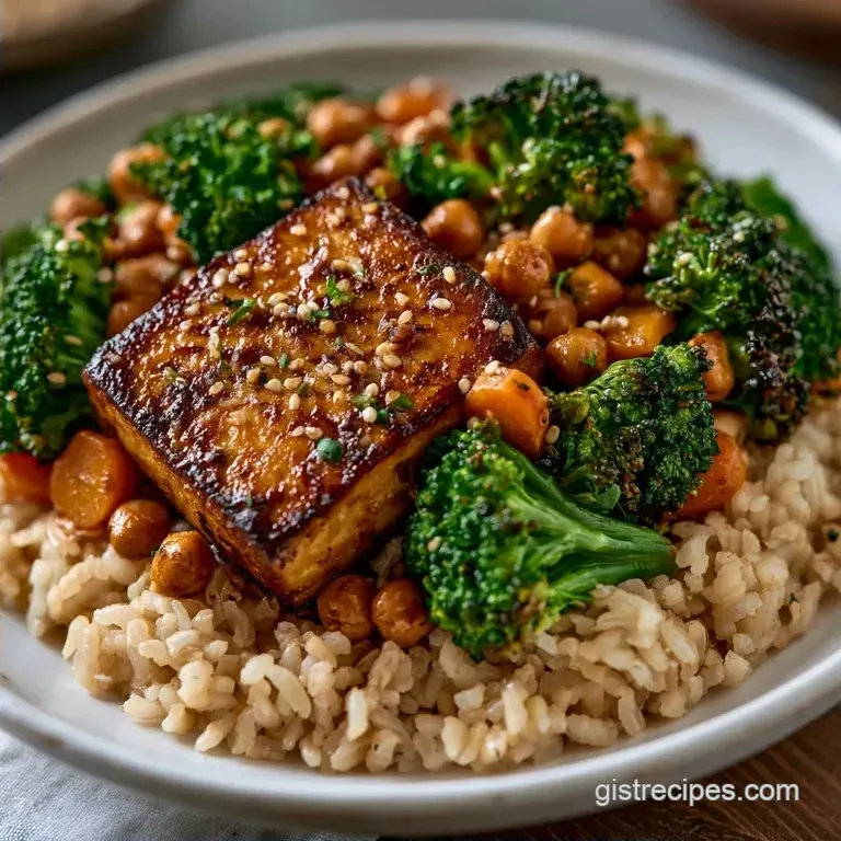 High Protein Vegetarian Rice Bowl with Tahini