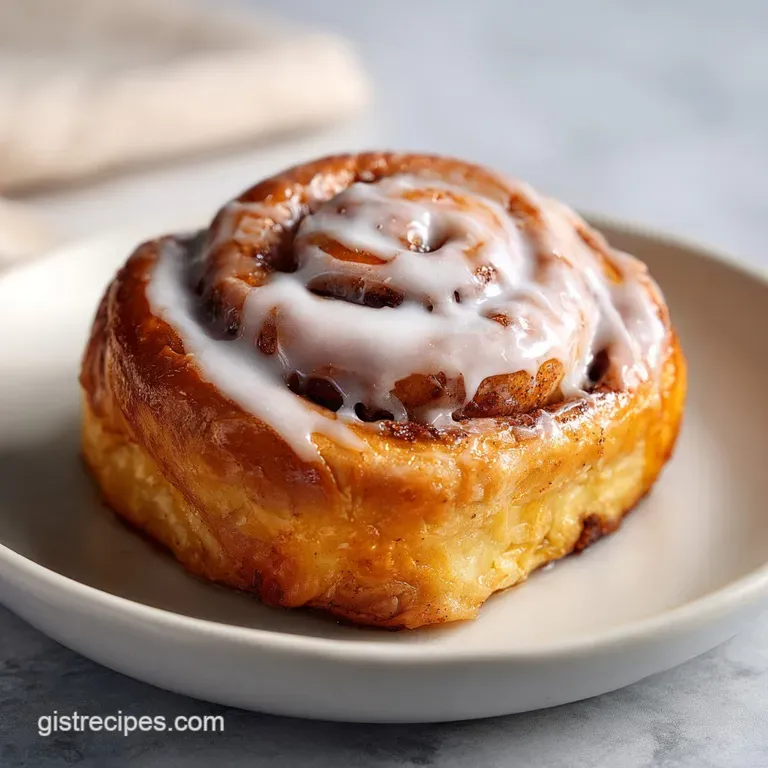 Puff Pastry Cinnamon Roll with Maple Icing